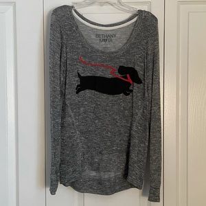 Gray Bethany Mota dachshund sweater